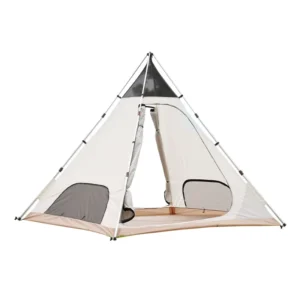 4 6 Person Pyramid Camping Tent 4 Season Double Layer Aluminum Pole Waterproof PU3000mm Oxford Glamping Tipi Family Outdoor