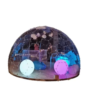 4-6 Person Transparent PC Dome Tent Four-Season Geodesic Yurt with PVC Door