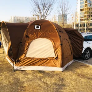 4 6 Person Waterproof Canvas Inflatable SUV Tailgate Tent Portable Four Season Glamping Shelter Quick Setup UV Resistant