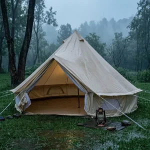 4 6 Persons Family 330gsm Canvas Waterproof Camping Luxury Yurt Bell Tent with Stove Jack for Hotel Campsite