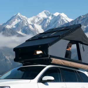 4-Person Camping Aluminum Hard Shell Car Rooftop Tent with Annex