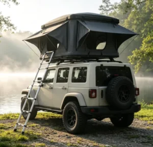 4 Person Car Rooftop Tent All Season UV Resistant 300KG Load with 2.3m Alloy Ladder for Jeep SUV