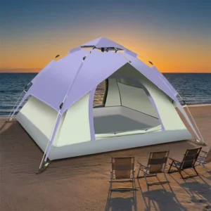 4 Person Family Camping Four-season Straight Bracing Type Pop up Tent with Top Rainfly Easy Setup Ultralight Waterproof Design