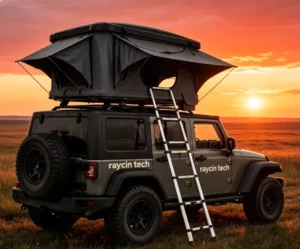 4 Person Large Space Car Rooftop Tent All Season UV Resistant 300KG Load With 2.3m Alloy Ladder for Jeep SUV Outdoor Road Trip