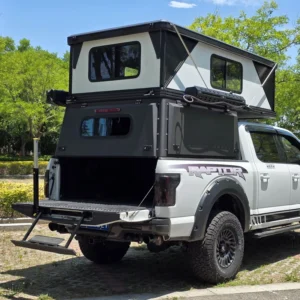 4 Person Lightweight Aluminium Hard Shell Roof Top Camping Tent Waterproof Side Opening for Wildland Car Rooftop Pickup Camper