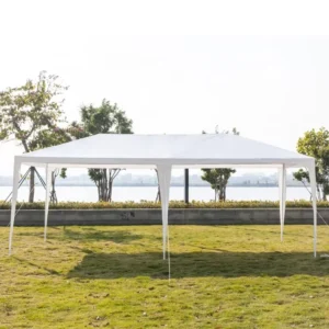 4-Person Outdoor Sun Canopy Gazebo, 3x6m, Steel Frame, PVC Aluminum, Garden Events Weddings Exhibitions