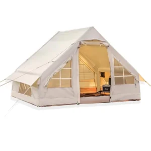 4 Persons Inflatable Air Camping Tent 6㎡ Waterproof Windproof Outdoor Glamping Tent Easy Quick Setup Family Holiday Shelter
