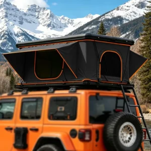 4 Season 2 Person Waterproof Foldable Hydraulic Aluminum Hard Shell Car Rooftop Tent