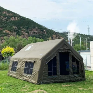 4 Season Air Tent Glamping Tent Separate Living Sleeping Areas Waterproof Pop Up Outhouse Yurt Pump Stove Jack Hole 8 10 Person