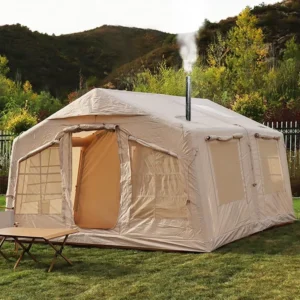 4 Season Inflatable Oxford 300D Camping Tent 3000mm Waterproof Two Bedrooms Quick Setup Durable UV Resistant Portable Tent