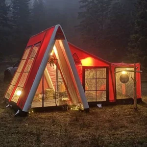 4 Season Luxury Large Camp Family Air Glamping Tube Tent Inflatable Camping Tent