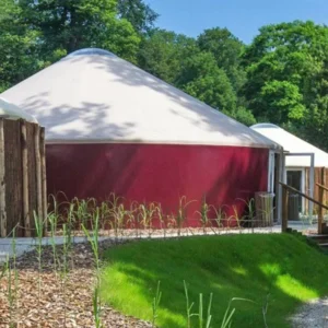 4 Season Mongolian Modern Outdoor Camping & Hiking Wooden Yurt Tent 6m with Bedroom and Stove