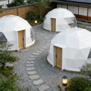 4 Season Waterproof PVC Camping Dome Tent Luxury Resort Prefab Glamping Geodesic Dome House