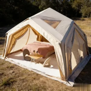 4 Sides Doors Large Inflatable Four season Waterproof UV Resistant Portable Light Weight Quick Setup Glamping Beach Tent 8