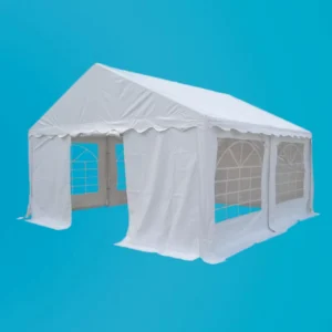 4 X 4m White PVC Polyester Fabric Steel Frame UV Resistant Windproof Water Proof Four-Season Party Canopy Gazebo Tent