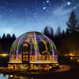 4.5m Transparent Bubble Tent 360° Glass Dome Outdoor Stargazing Room for Glamping Hotel Restaurant Camping