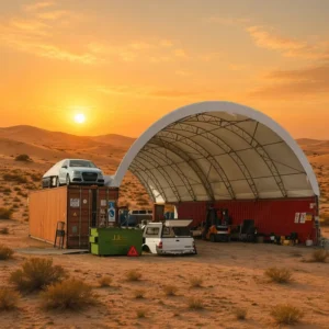 40ft Container Dome Shelter Shipping Container Roof Shelter Canopy for Outdoor Storage Between Containers