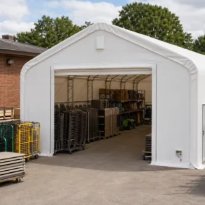 40x40x21ft Heavy Duty Double Truss Storage Shelter Galvanized Steel Frame PE/PVC Waterproof Cover