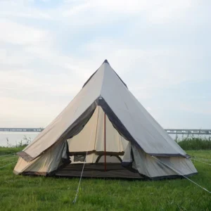 420D Oxford 4 People Wide Roof Skylight 425GSM Two Tier 3M 4M 5M 6M Yurt Canvas Glamping Tent Ruizhan RZ 2 002 1000 3000mm