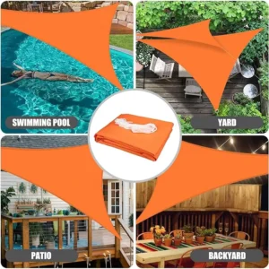 420D Oxford Waterproof Triangle Sail Tarp Sun Shade Canopy for Pool and Camping