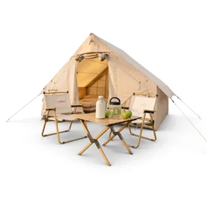 420D Reinforced Inflatable Tent Heavy Duty Professional Stormproof Waterproof All weather 6.3sqm Khaki 300x210x200cm Luxury Air