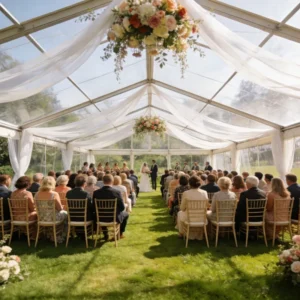 45X10X4m Aluminum Alloy Single Layer PVC Tent Windproof and Snow Resistant Suitable for Parties Weddings Catering