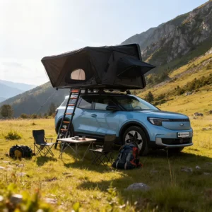 4WD Off-Road Outdoor Camping 4 Person ABS Hard Shell Rooftop Tent Side Opening with Sunshade