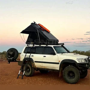 4WD Off-Road Portable Car Rooftop Tent Quick-Set-Up Four-Season Waterproof Hard Shell Roof Tent with Ladder