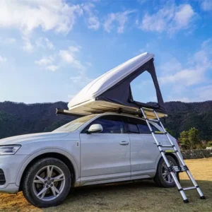 4WD Overlanding 4 Season Waterproof Car Rooftop Tent 4 Person ABS Hard Shell with Canvas for Year Round Camping
