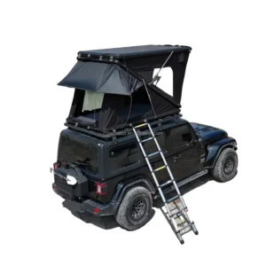 4WD Touring Z-Shape Aluminum Hard Shell Rooftop Tent with Vertical Dual Lift, 4-5 Person Capacity, and Solar Panel