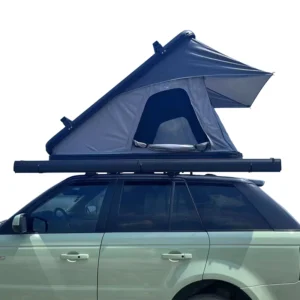 4WD Wedge Rooftop Tent with Oxford & Canvas Fabric Four-Season Double Layer Hardtop for Truck Camping Travel