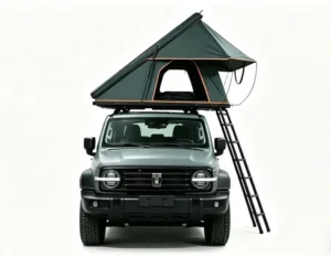 4X4 Over Land Truck Hardtop SUV Rooftop Tent with LED Light Canvas Fabric Double Layer Four-Season Waterproof Annex Room