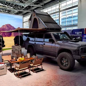 4X4 Road Camping Solar Panel Aluminum Hard Shell Lightweight Rooftop Tent Canvas Four-Season Waterproof Quick