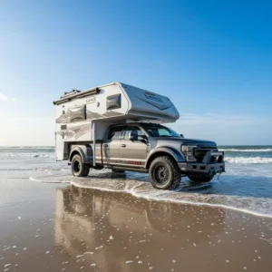 4X4 Slide In Mini Caravan Pick-Up Truck Camper 4 Person Waterproof Expanded Foldable Roof Lightweight Rooftop Awning & Tent