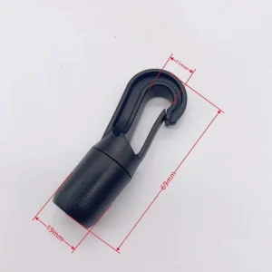 4mm 6mm 8mm 10mm Camping Tent Nylon Plastic Elastic Rope Cord Snap Clip Cord End Stopper Backpack Bag Accessories Black Pom