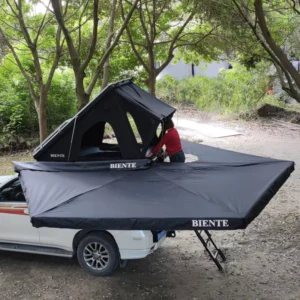 4×4 270 Awning Shower Tent Aluminum Hard Shell Rooftop Tent for Car SUV Truck