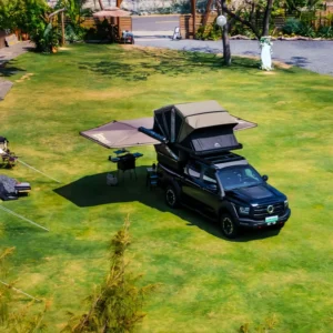 4×4 Overland Camping Pickup Truck Bed Tent 270 Hard Awning Remote Control Lift Two Story Camper for F150 Ranger Tacoma Hilux