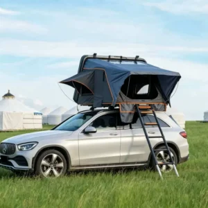 4×4 Overland Outdoor 4 Person Side Fold Out 2XL Hard Shell Aluminum Rooftop Tents Side Opening Hybrid Roof Top Tent With Rack