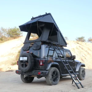 4×4 Overlanding Wedge Super Lightweight Hard Shell Aluminum Roof Top Tent With Solar Panel XXL 3 Person Rooftop Tent