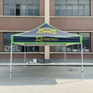 4x4m Aluminum Alloy Frame Gazebo PVC Big Window Roll Door Custom Canopy Outdoor Waterproof 600D Polyester Tent Trade Show Tent
