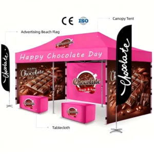 4×8 Customizable Advertising Tent Outdoor Folding Pop up Trade Show Canopy with Digital Printing