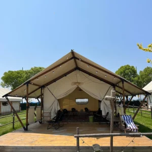 5*7m Outdoor Luxury African Desert Glamping Double Four-Season Waterproof PVC Canvas Safari Resort Hotel Tent House