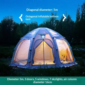 5 Meters Spherical Inflatable Dome Tent Camping Four-Season Quick Automatic Opening 3-5 People