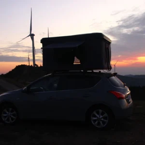 5-Person Hardshell Triangle Camper Trailer Aluminum Pole Inflatable Roof Top Tent Outdoor Camping Car Rooftop Tents