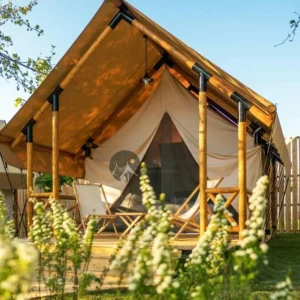 5 m X 9 m Christmas Glamping Tent Luxury for Outdoor Hotel Tent Accommodation in Green Color