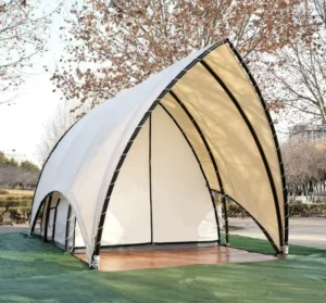 5 x 9 m Outdoor Glamping Safari Tent, One-Bedroom, PVC Fabric, Four-Season, Straight-Bracing