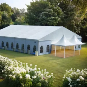 500-Guest Wedding Banquet Tent White PVC Modular Canopy for Outdoor Events Rental