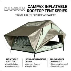 50kg Inflatable Rooftop Tent Air Beam Ultralight 3s Setup 4 Season Overlanding Camping Hard Shell Automatic Opening