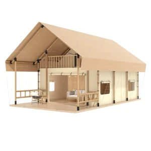 50sqm Prefab Glamping Tent House With Bathroom Luxury Loft Cabin For Hotel