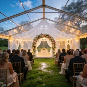 55X10X4m Aluminum Alloy Single Layer PVC Tent Windproof and Snow Resistant Suitable for Parties Weddings Catering